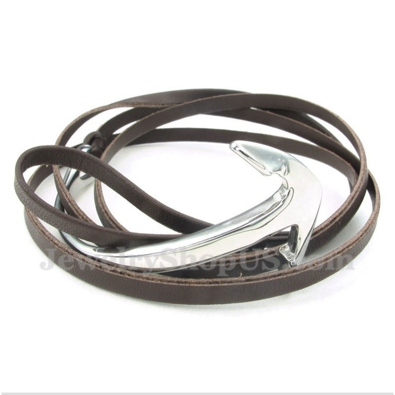 Bracelet Ancre En Cuir Et Titane Pour Homme Bracelet Ancre En Cuir Et Titane Pour Homme
