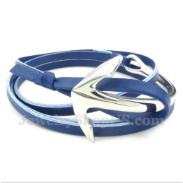 Bracelet Ancre En Cuir Et Titane Pour Homme
