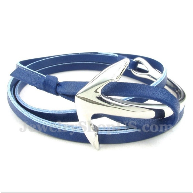 Bracelet Ancre En Cuir Et Titane Pour Homme Bracelet Ancre En Cuir Et Titane Pour Homme