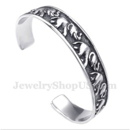Bracelet Éléphant En Titane Pour Homme