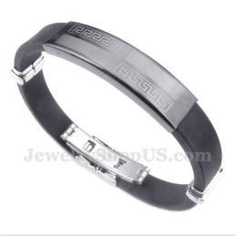 Bracelet En Caoutchouc Et Titane Pour Homme