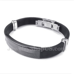 Bracelet En Caoutchouc Et Titane Pour Homme