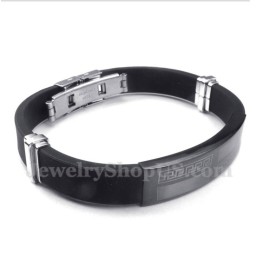 Bracelet En Caoutchouc Et Titane Pour Homme