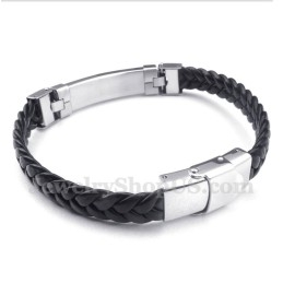 Bracelet Homme En Cuir Et Titane Or Rose