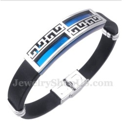 Bracelet Homme En Caoutchouc Titane Bleu
