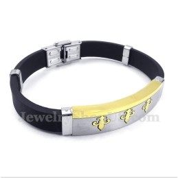 Bracelet En Caoutchouc Et Titane Pour Homme