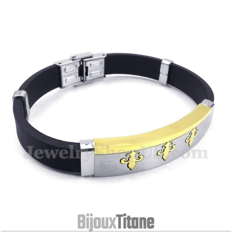 Bracelet En Caoutchouc Et Titane Pour Homme Bracelet En Caoutchouc Et Titane Pour Homme