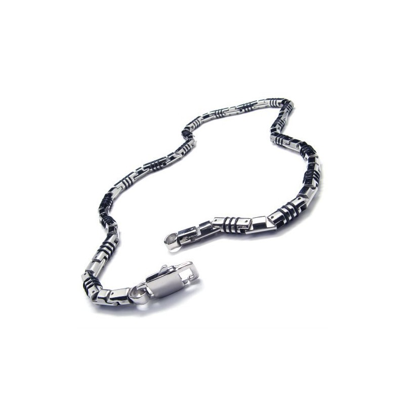 Collier Cuboïde En Argent Titane De 19,9 Pouces Collier Cuboïde En Argent Titane De 19,9 Pouces
