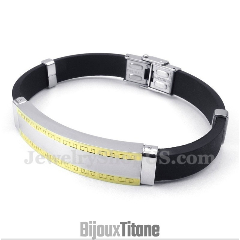 Bracelet En Caoutchouc Titane Pour Homme