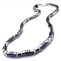 Collier Cuboïde En Argent Titane De 19,9 Pouces