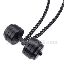 Pendentif Haltère En Titane Pour Homme Avec Chaîne Offerte