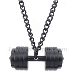 Pendentif Haltère En Titane Pour Homme Avec Chaîne Offerte