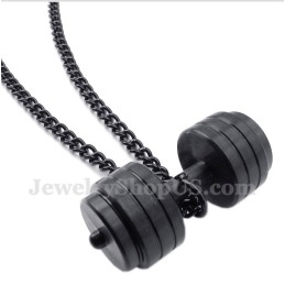 Pendentif Haltère En Titane Pour Homme Avec Chaîne Offerte