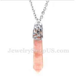 Pendentif Prisme Hexagonal Émaillé Coloré Pour Homme Avec Chaîne Offerte
