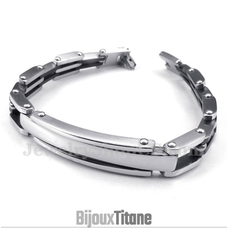 Bracelet Homme En Titane Noir Bracelet Homme En Titane Noir