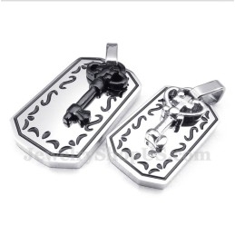Pendentif Clé En Titane Pour Couple Avec Chaîne Offerte (Une Paire)