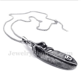 Pendentif Plume En Titane Pour Homme Avec Chaîne Offerte