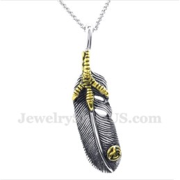 Pendentif Plume En Titane Pour Homme Avec Chaîne Offerte