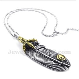 Pendentif Plume En Titane Pour Homme Avec Chaîne Offerte