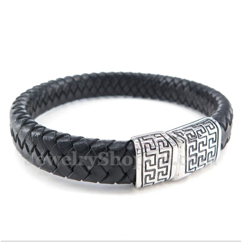 Bracelet En Cuir Et Titane Pour Homme Bracelet En Cuir Et Titane Pour Homme