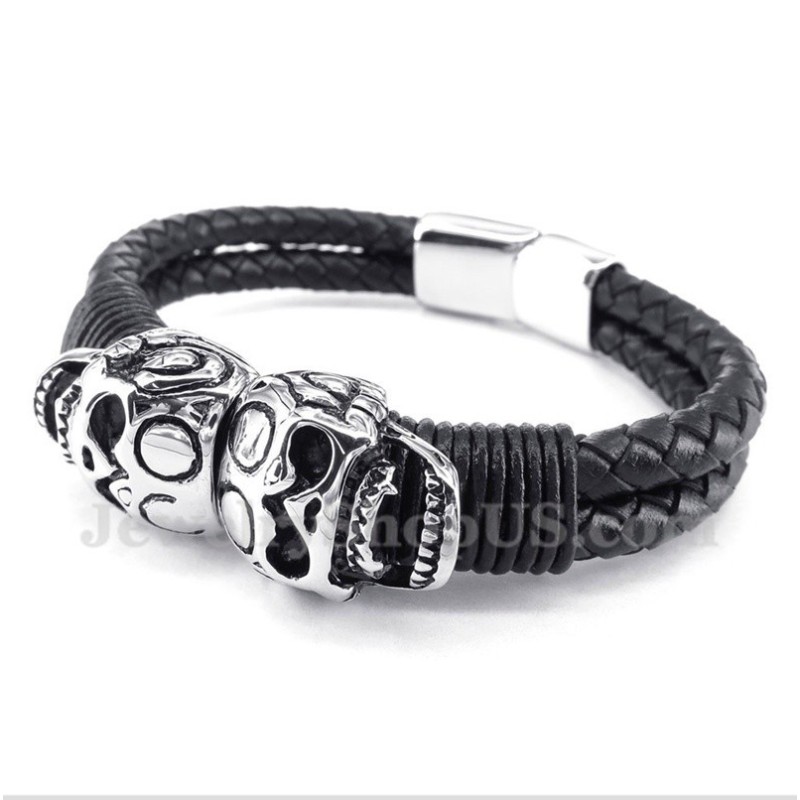 Bracelet En Cuir Et Titane Pour Homme Bracelet En Cuir Et Titane Pour Homme