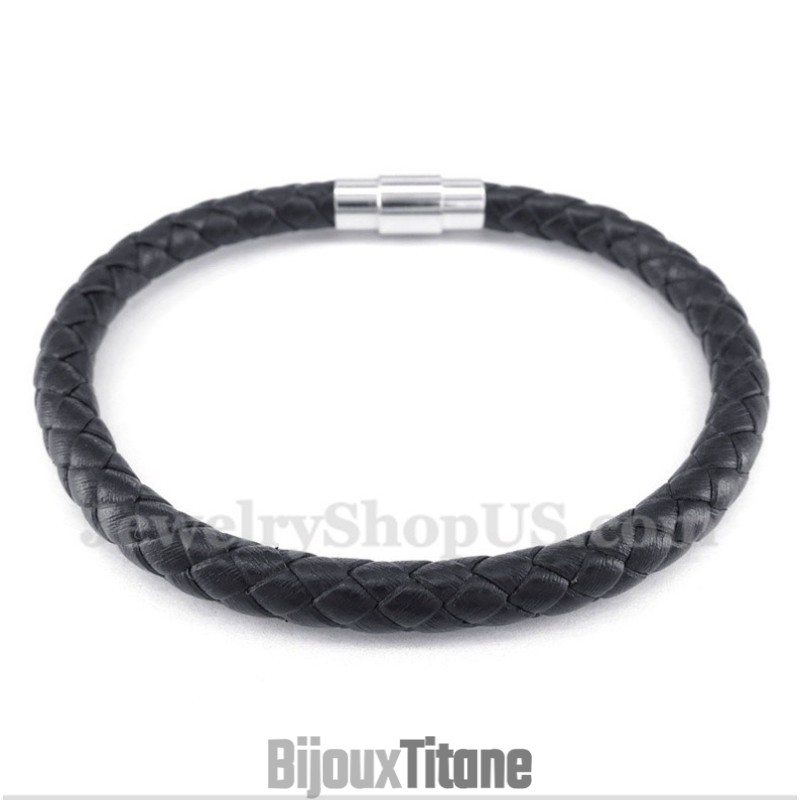 Bracelet En Cuir Noir Pour Homme Bracelet En Cuir Noir Pour Homme