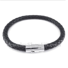 Bracelet En Cuir Noir Pour Homme