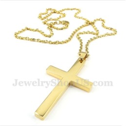 Pendentif Croix En Titane Et Or Pour Homme Avec Chaîne Offerte