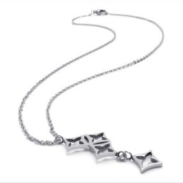 Collier Étoiles En Titane Et Argent De 15,4 Pouces