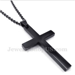 Pendentif Croix Noire En Titane Pour Homme Avec Chaîne Offerte