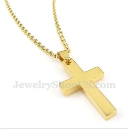 Pendentif Croix En Titane Et Or Pour Homme Avec Chaîne Offerte
