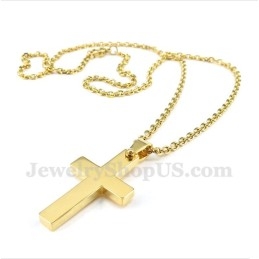 Pendentif Croix En Titane Et Or Pour Homme Avec Chaîne Offerte