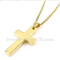 Pendentif Croix En Titane Et Or Pour Homme Avec Chaîne Offerte