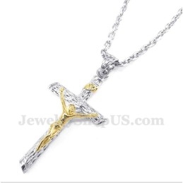 Pendentif Jésus En Titane Et Or Pour Homme Avec Chaîne Offerte