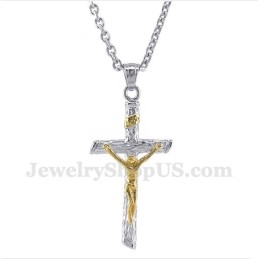 Pendentif Jésus En Titane Et Or Pour Homme Avec Chaîne Offerte
