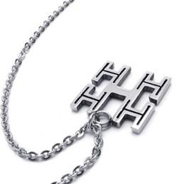 Collier Chaîne En Argent Et Titane De 15,7 Pouces