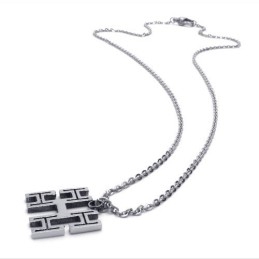 Collier Chaîne En Argent Et Titane De 15,7 Pouces