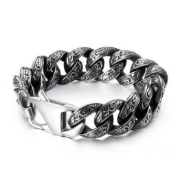 Bracelet Tendance En Titane Pour Homme Avec Fermoir Multi-Boucles