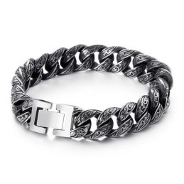Bracelet Tendance En Titane Pour Homme Avec Fermoir Multi-Boucles