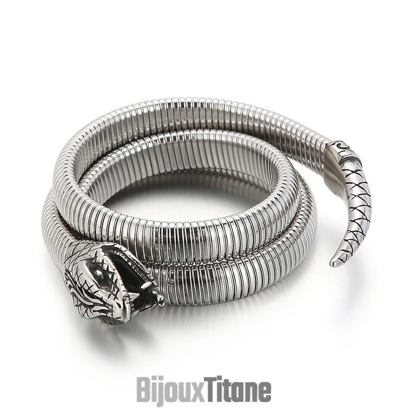 Bracelet En Titane Multi-Boucles Pour Homme, Style Serpent Bracelet En Titane Multi-Boucles Pour Homme, Style Serpent
