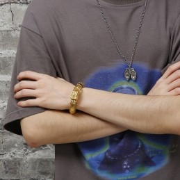 Bracelet En Titane Pour Homme À Motif Écailles De Dragon Vintage
