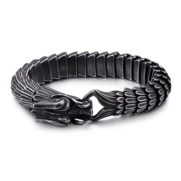 Bracelet En Titane Pour Homme À Motif Écailles De Dragon Vintage