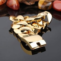 Nouveau Bracelet Tendance En Titane Plaqué Or Pour Homme