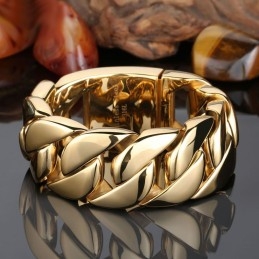 Nouveau Bracelet Tendance En Titane Plaqué Or Pour Homme