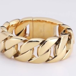 Nouveau Bracelet Tendance En Titane Plaqué Or Pour Homme