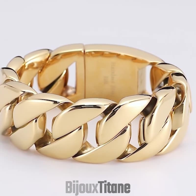 Nouveau Bracelet Tendance En Titane Plaqué Or Pour Homme Nouveau Bracelet Tendance En Titane Plaqué Or Pour Homme