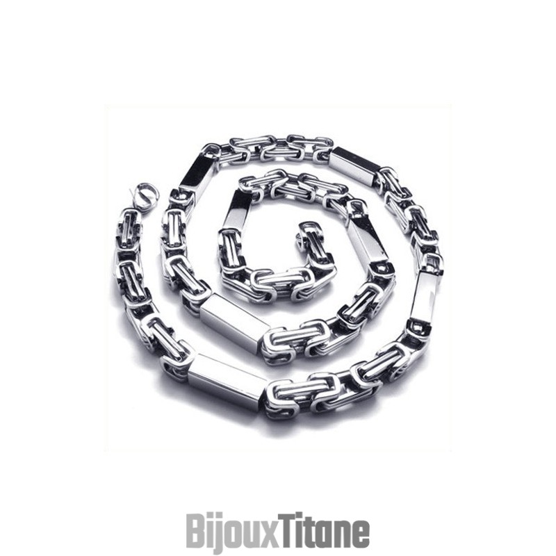 Collier Cuboïde En Argent Titane De 55 Cm Collier Cuboïde En Argent Titane De 55 Cm