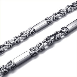 Collier Cuboïde En Argent Titane De 55 Cm
