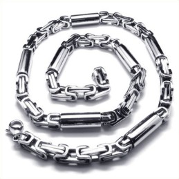 Collier Cylindrique En Titane Et Argent De 55 Cm