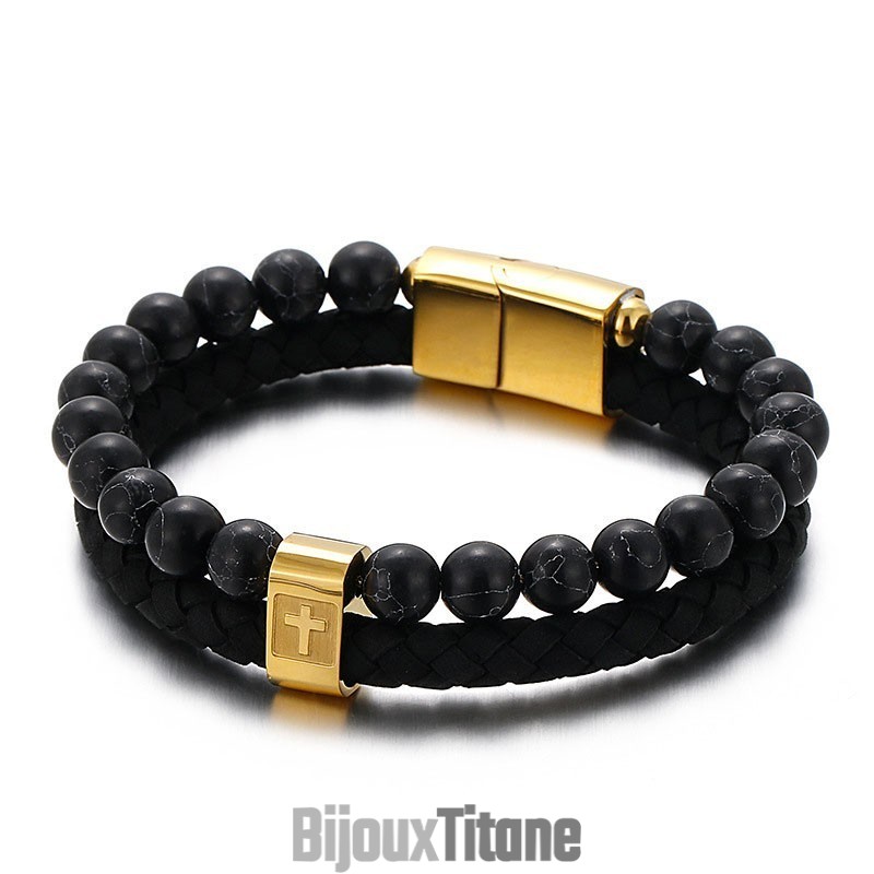 Bracelet En Titane Turquoise, Bracelet Tendance En Cuir Croisé Pour Homme Bracelet En Titane Turquoise, Bracelet Tendance En Cuir Croisé Pour Homme